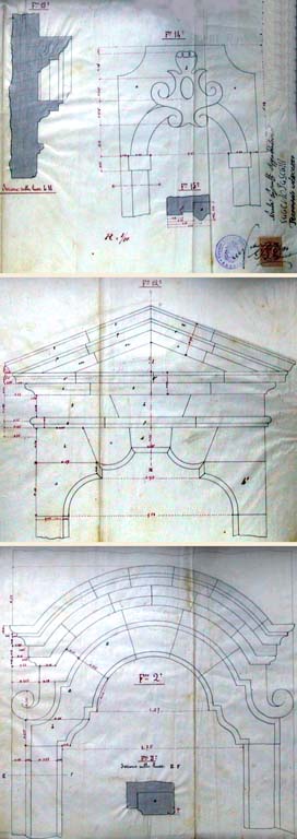 tavole originali del progetto di restauro del 1894