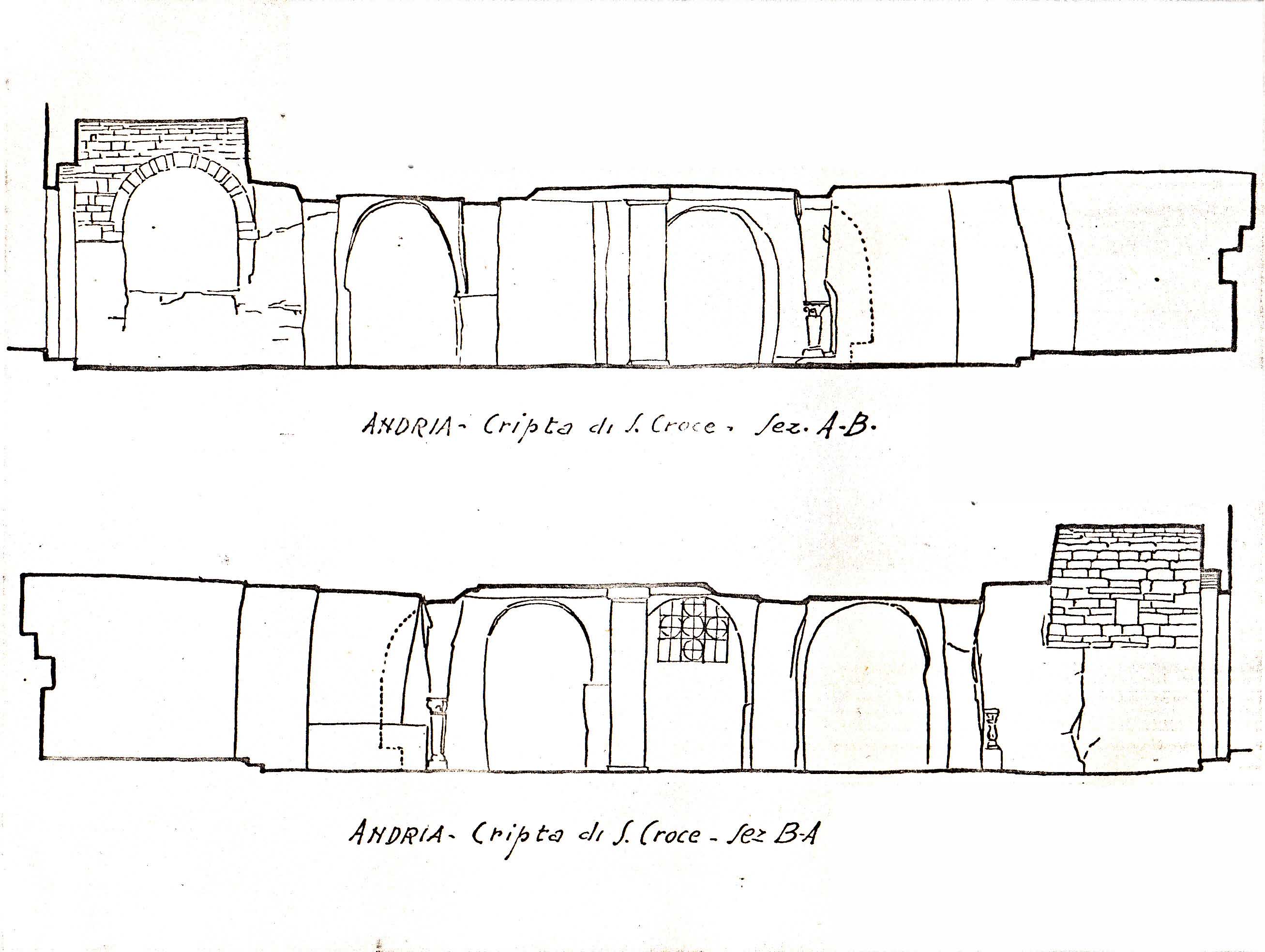 sezioni della cripta, di E. Checchi, Soprintendenza, 1934