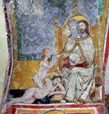 Santa Croce: affresco della Creazione di Eva