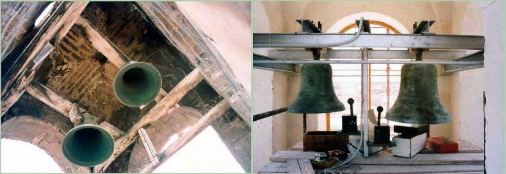 cella campanaria prima e dopo il restauro del 2000 (foto dei restauratori)