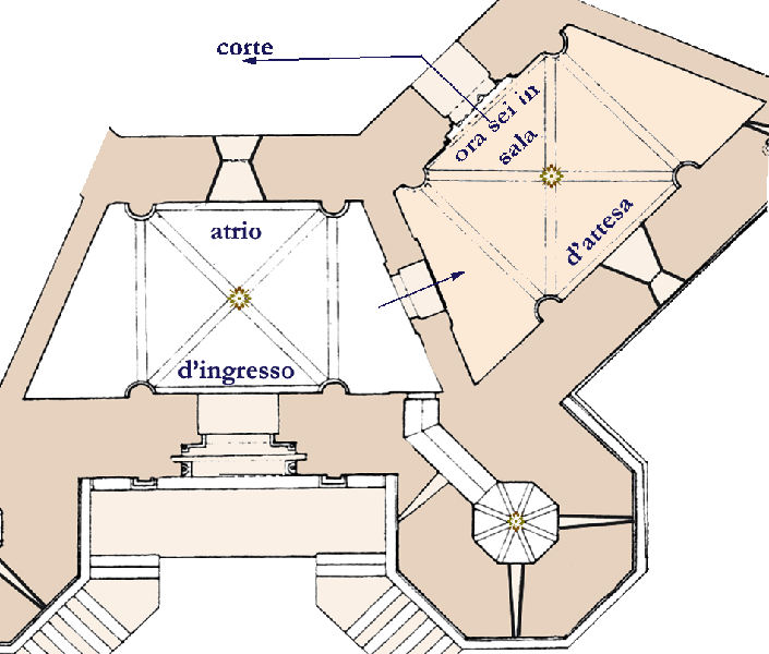 pianta della 2^ sala (di Nord-Est), d'attesa e disimpegno