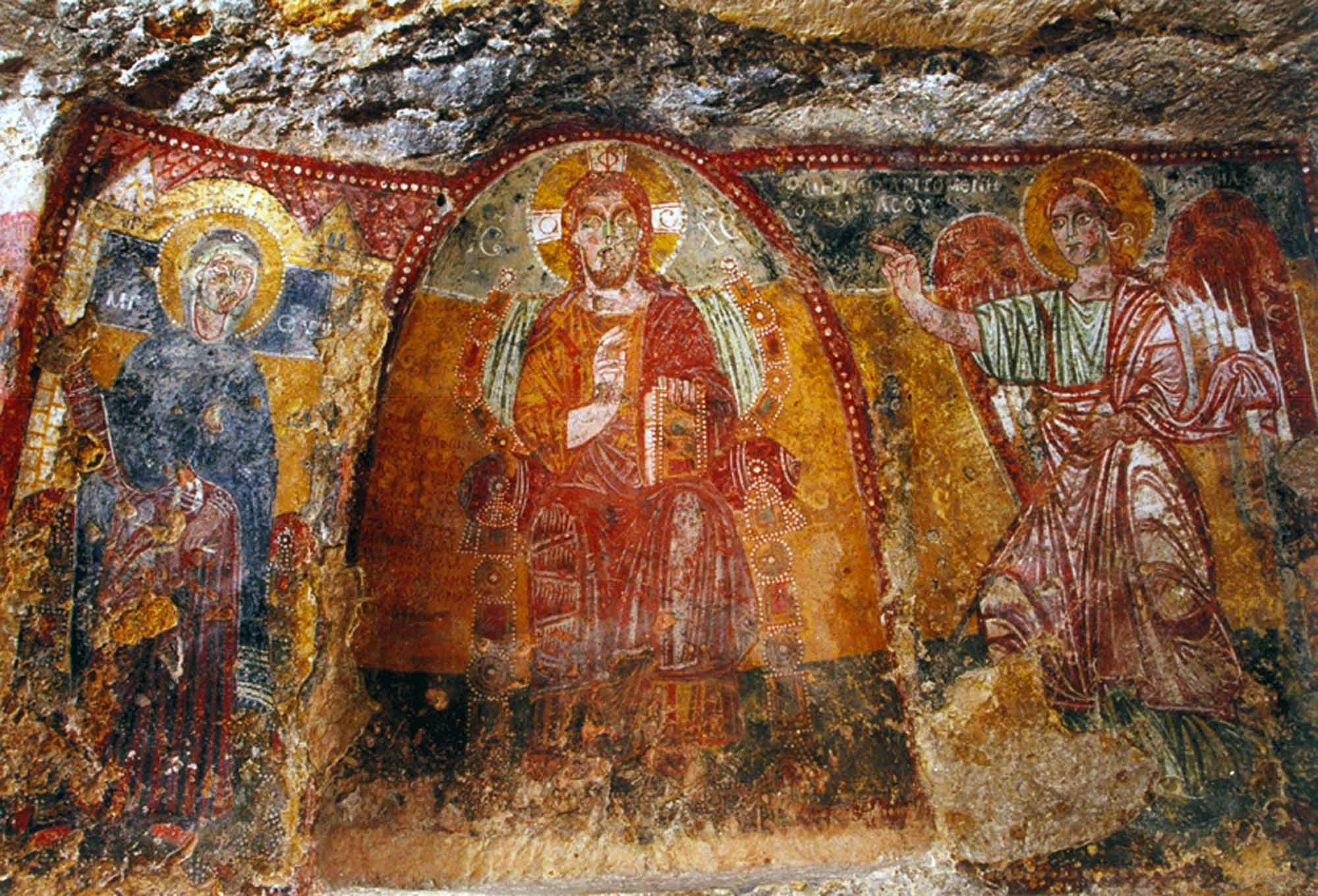 Cristo in trono, Carpignano Salentino, Cripta di Sante Marina e Cristina (particolare)